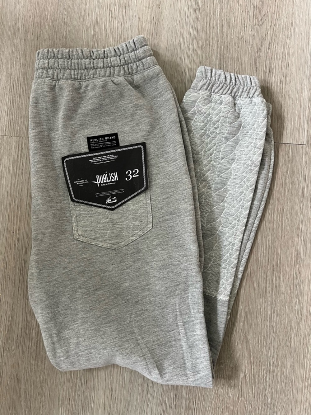 Publish Men's Light Gray Quilted Joggers